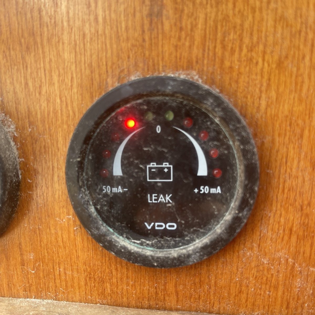VDO leak tester with a red LED lit
